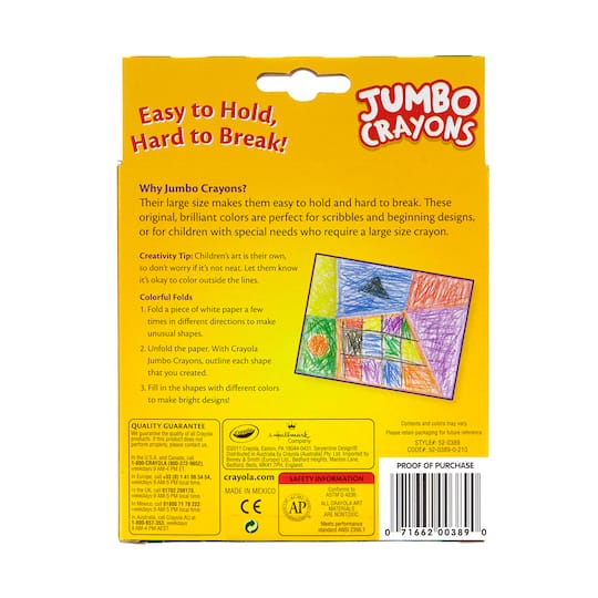 Crayola® Jumbo Easy Grasp Crayons, 8ct.